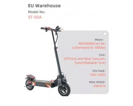 Foldable Electric scooter Inflatable tyre lithium battery 48V 500W brushless motor EU warehouse