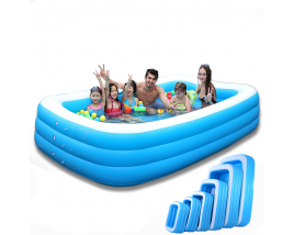 Inflatable Water Park Rectangle Blue Swimming Pool With Large Size 305x180x60cm