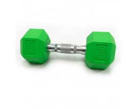 10kg Hex Dumbbell Coloful Rubber Coated Hexagon Chrome-Plated Handle Eco-Friendly