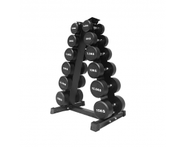 Wholesale Dumbbell Set Rack For Hex neoprene Round Dumbbells Safety Design Triangle Dumbbell Rack