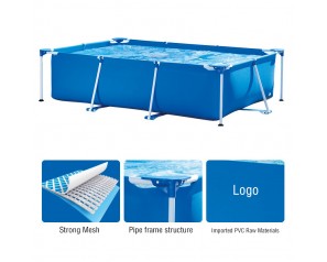 28272 PVC Easy Set Rectangular Metal Frame Above Ground Family Outdoor Large Inflatable Swimming Pool