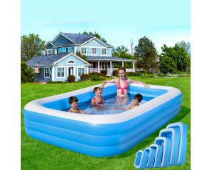 Outdoor Family Entertainment Water Park 150MM PVC Inflatable Plastic Rectangle Swimming Pool For Playing