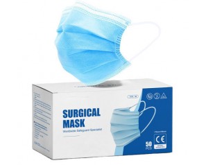 Disposable face mask 3Ply Earloop non-woven EN14683 BEF95% 17.5x9.5cm non-sterile