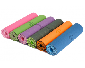 Non Slip Double Layer Eco Friendly TPE Yoga Mat Yoga Pilates 6MM Textured Surface Yoga With Position Line