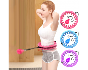Factory 24knots Smart Weighted Hula Hoop Fitness Detachable Adjustable Loss Weight Hula Hoop with Exercise Ball Auto-Spinning