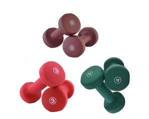 3KGS Anti-Rolling Hex Rubber Dumbbell Anti-Slip Grip Handle Neoprene Rubber Dumbbells With Red Green Pink Blue Black Colors