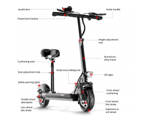 EU warehouse dropshiping 48 Volt 500w Vacuum Tyre Electric Kick Scooter/Escooter/f=Foldable e-scooter Electric Scooter for Adult