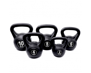 Gym Equipment Black Plastic Kettle Bells Cement Kettlebell Sport PE