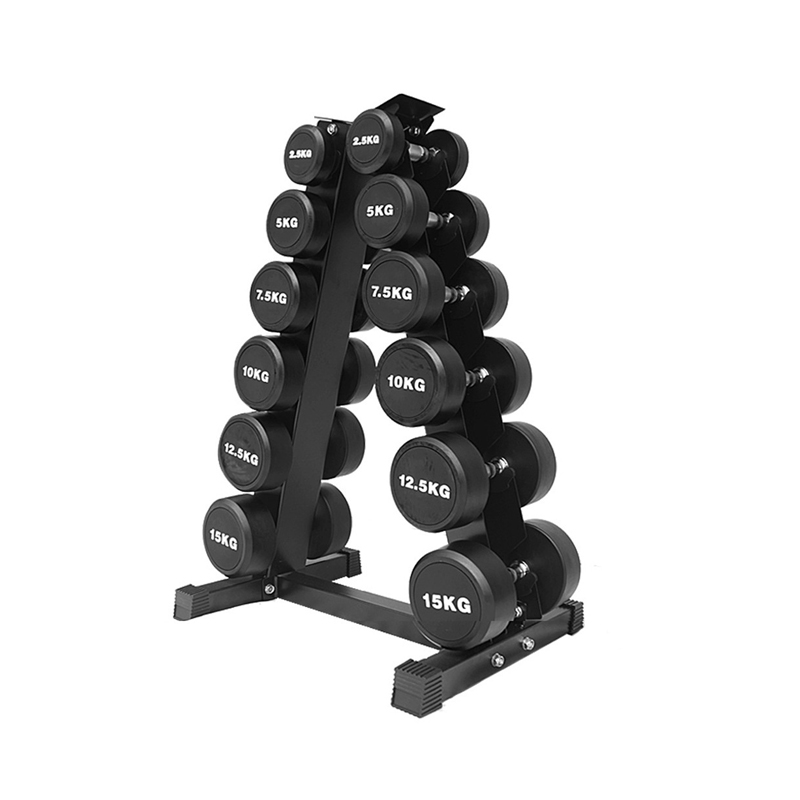 Wholesale Dumbbell Set Rack For Hex neoprene Round Dumbbells Safety Design Triangle Dumbbell Rack