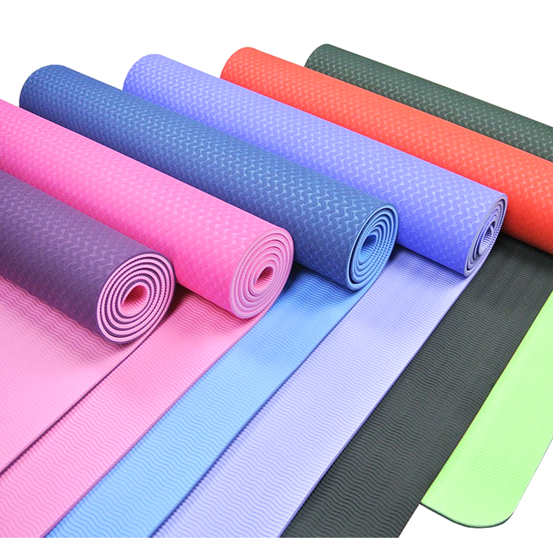 Hot sale 6mm Custom TPE Yoga Mat For Fitness Pilates Gym Exercise Sport Double Layer Eco Friendly Yoga Mats