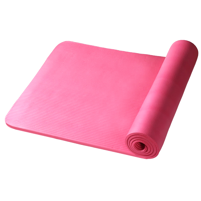 Private Label 10MM NBR Yoga Mat Fitness and Exercise Rubber Yoga Mats with Carrier Strap
