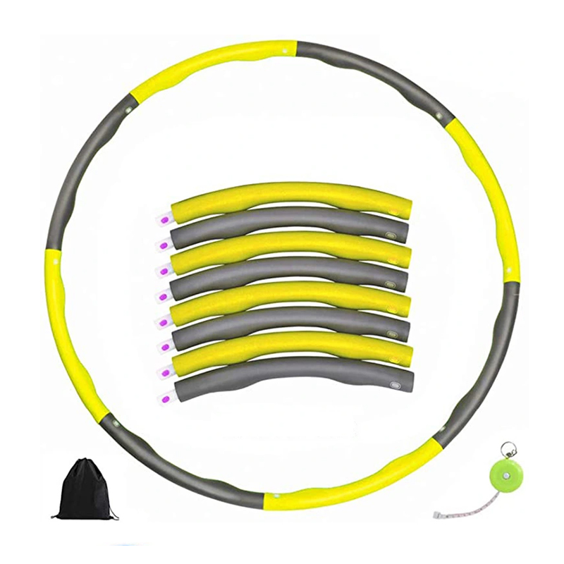 95CM 8 Setions Fitness Weighted Body Building Hula Hoop PP Hula Hoop Foam Coated PP Hula Hoop