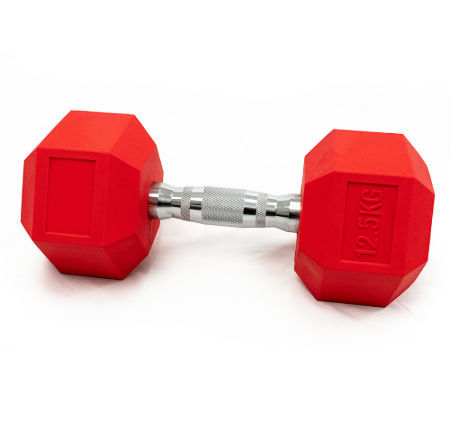 12.5kg 15kg 17.5kg 20kg electroplating anti-skip rubber coated hex dumbbell